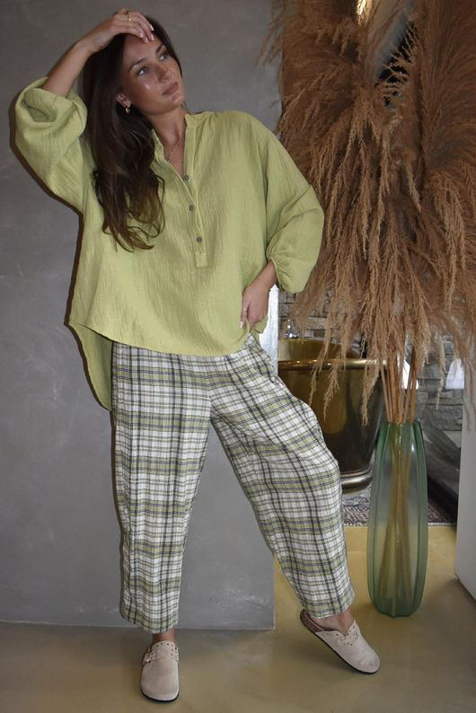 Suri Cushion Cotton Laurie Blouse Soft Olive